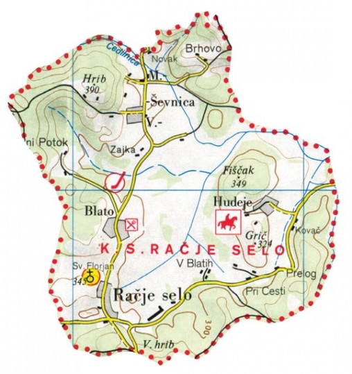 Zemljevid KS Račje selo