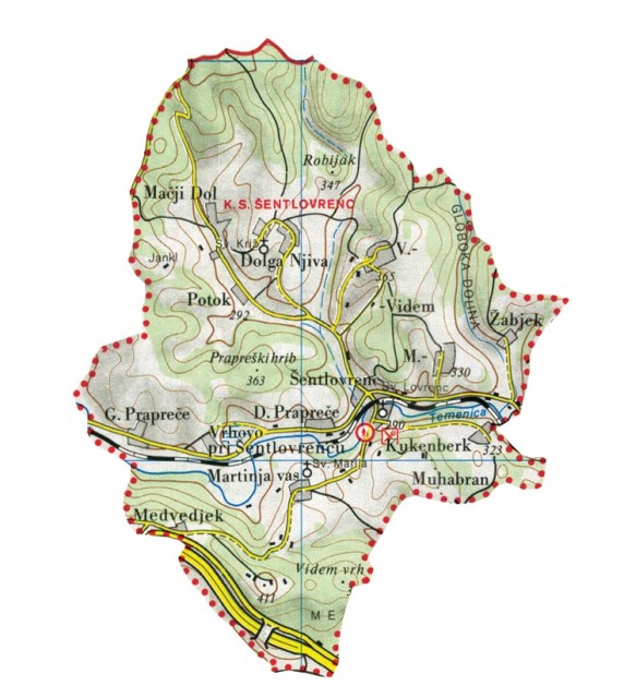 Zemljevid KS Šentlovrenc